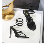 Fashi Glow Rhinestone Ankle-Strap Stiletto Sandals Elegant High Heels for Women, Sparkling Style for Parties