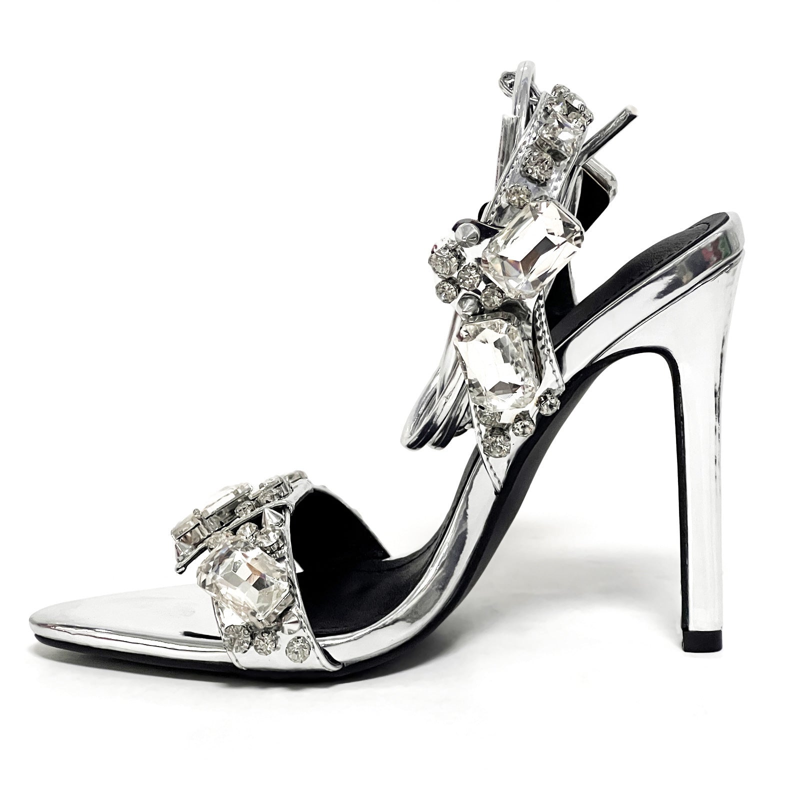Fashi Glow Women's Rivet Rhinestone Stiletto Heels  Glamorous High Heels for Parties, Weddings