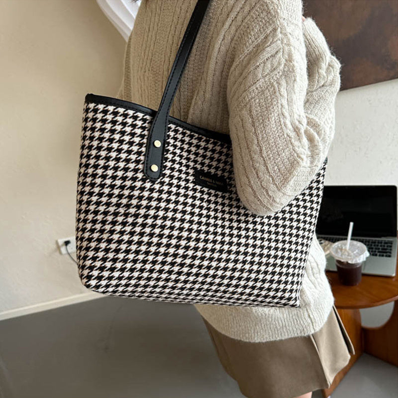 Fashi Glow Houndstooth Shoulder Bag  Women’s Winter Fashion