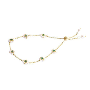 Pearl Flowers Bracelet All-match Fashion Adjustable Chain Bracelet
