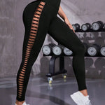 Fashi Glow Hollow Tie-Dye Yoga Pants – High Waist Butt Lift Seamless Fitness & Gym